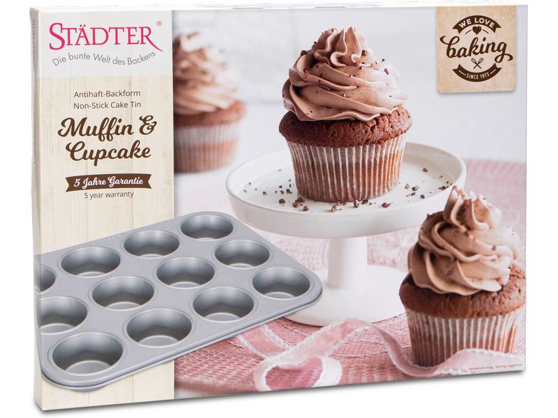 Städter Muffin Backform 35 x 27 cm Backform für 12 Muffins oder Cupcakes