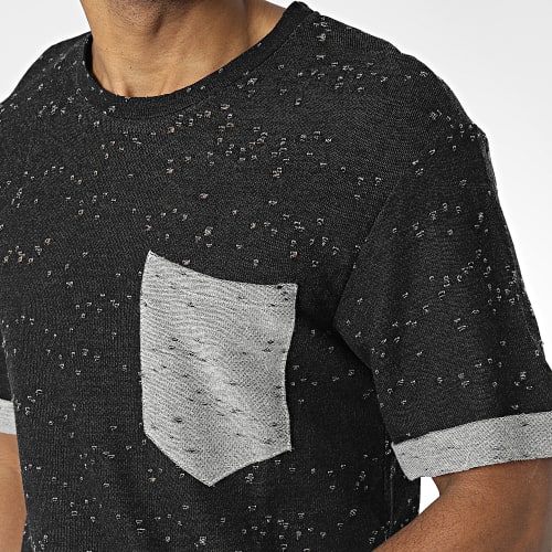 Tee Shirt Poche UY945 Noir Chiné