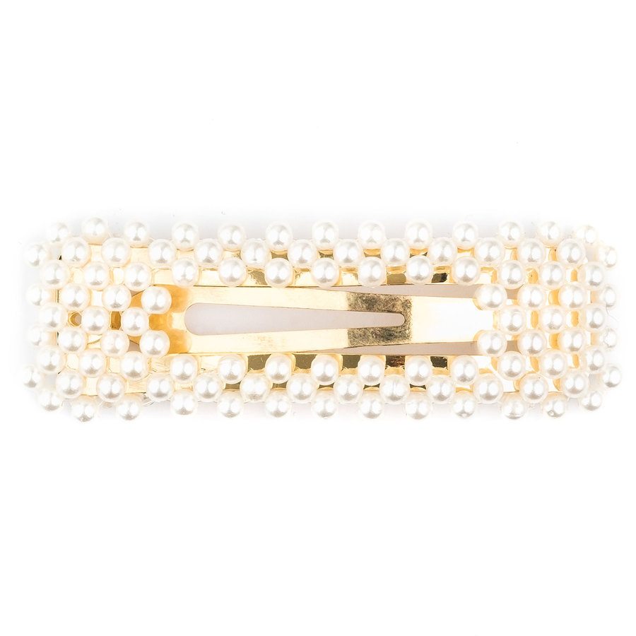 DARK Pearl Hair Clip Square White