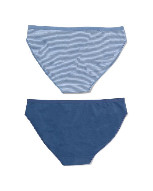 2 slips femme coton stretch bleu