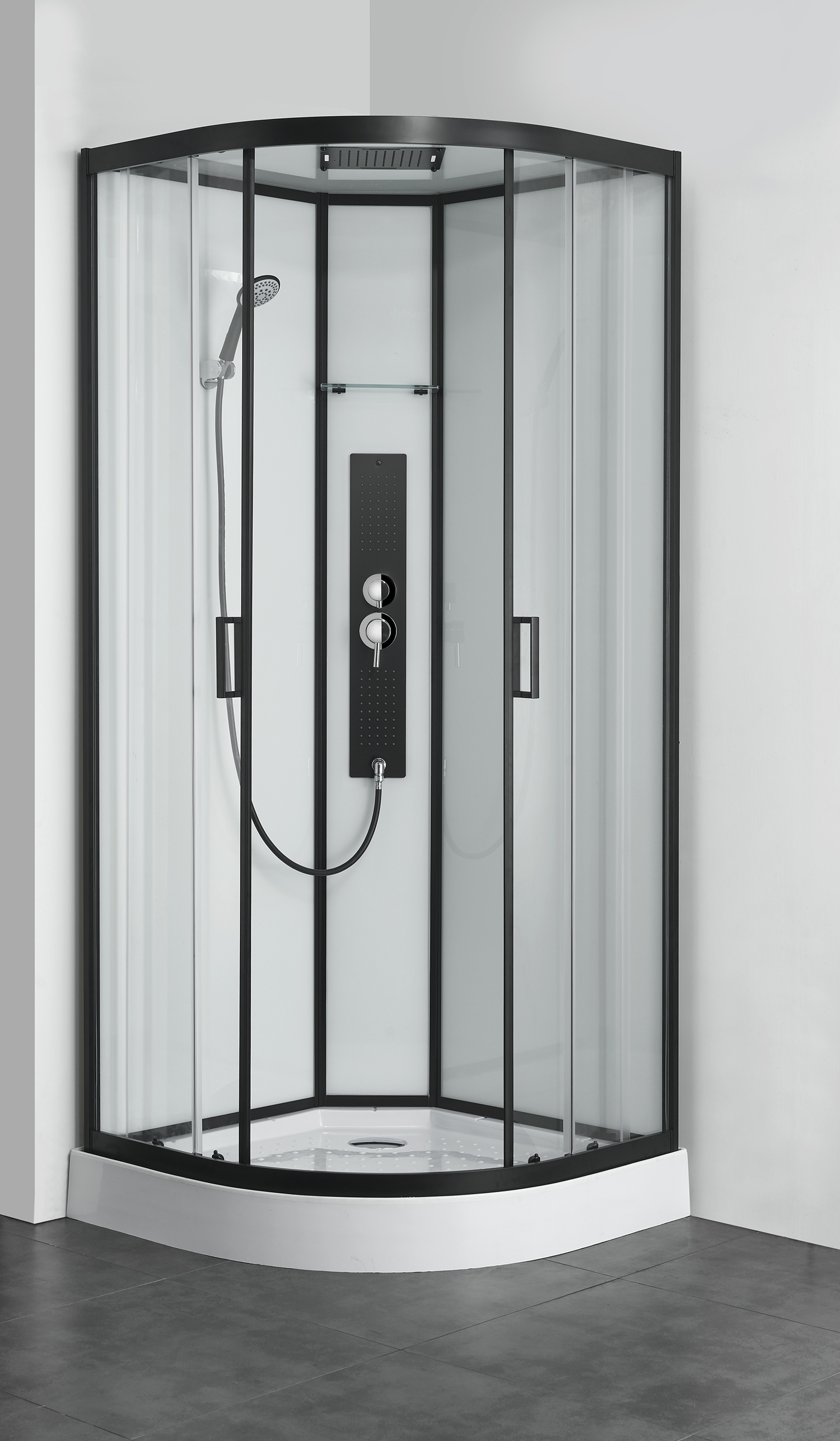 Saniclear Elite gesloten douchecabine kwartrond 90x90cm thermostaat kitvrij