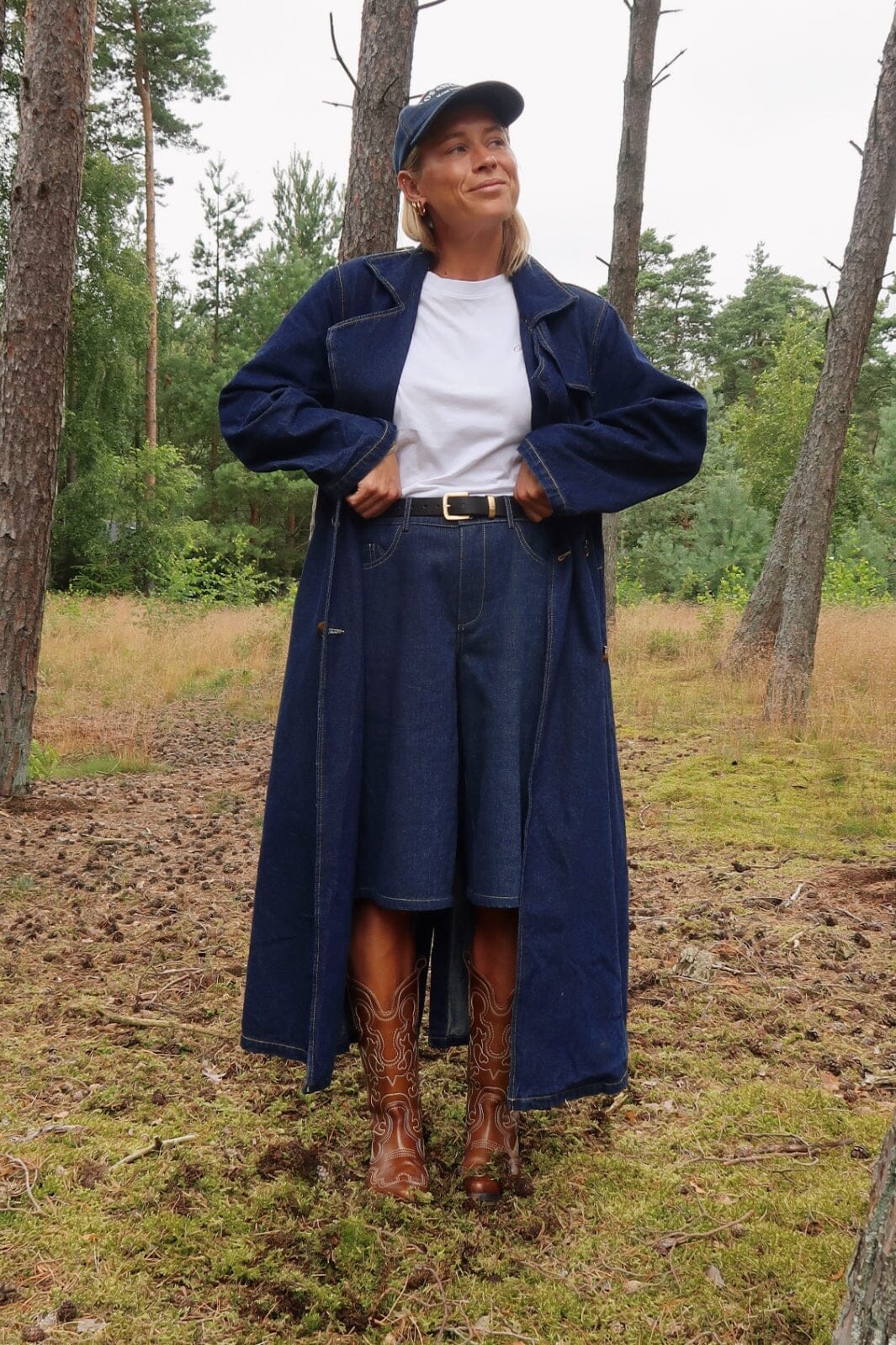 Pieces Pcfreya Ls Long Denim Trenchcoat Fsy