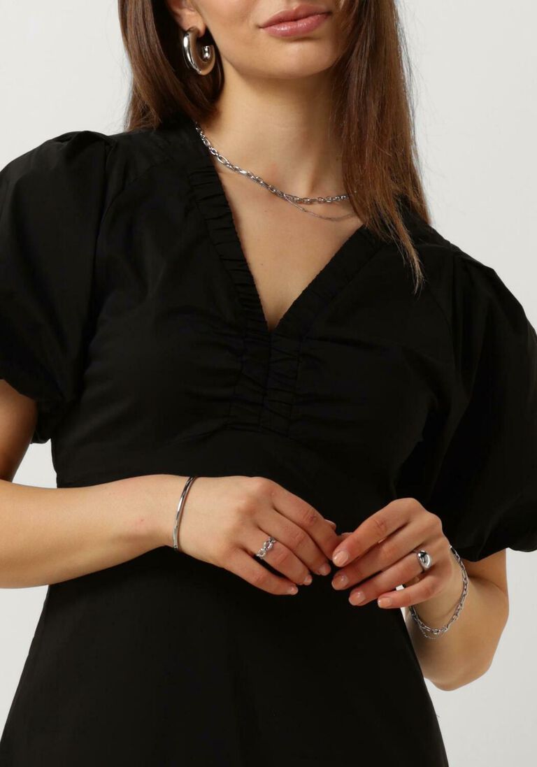 NEO NOIR zwarte neo noir mini jurk illana poplin dress