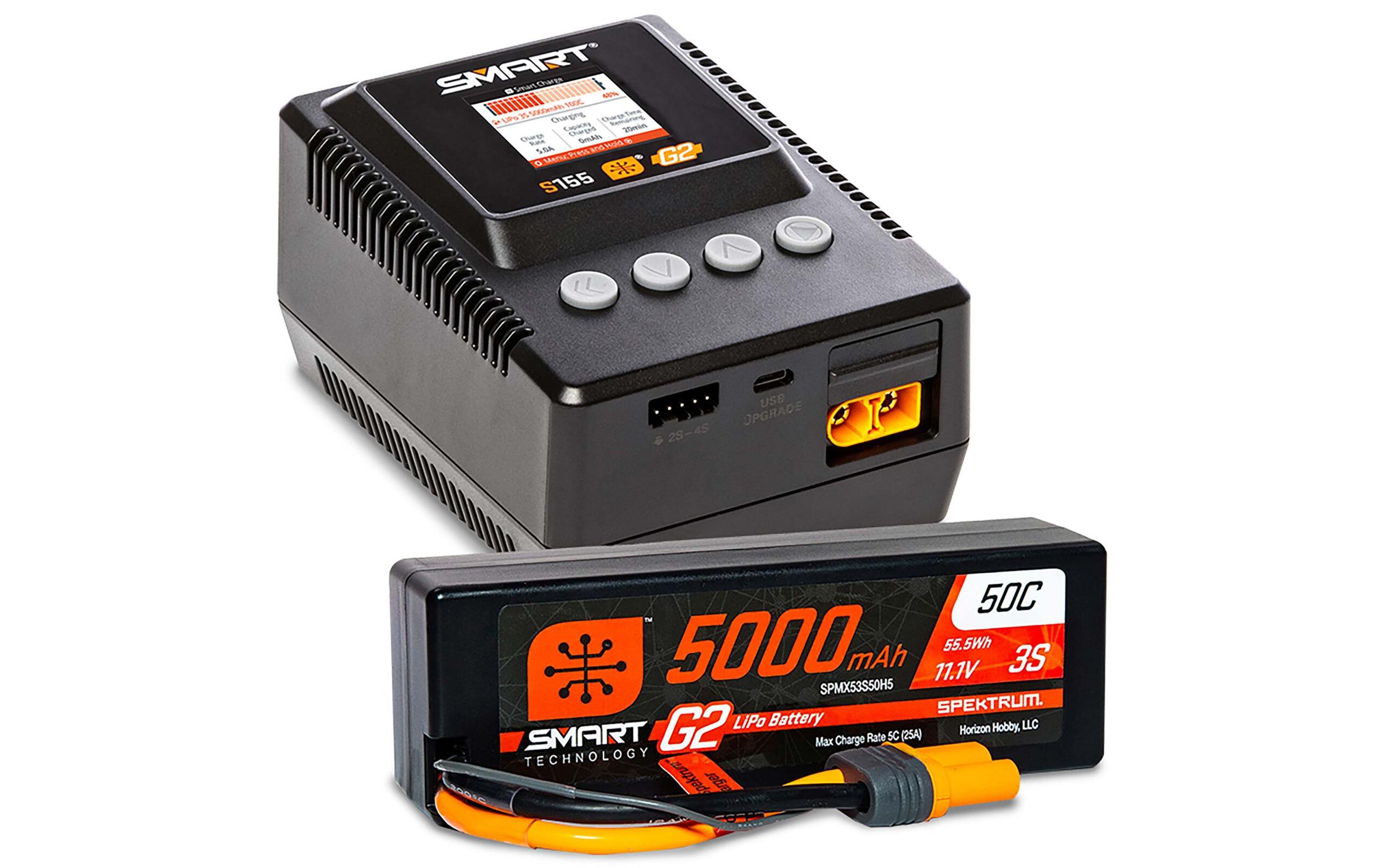 Smart Powerstage Car Bundle S155 Ladegerät & G2 3S 5000 mAh<br>Smart G2 11.1 V 5000 mAh LiPo Akku mit Ladegerät