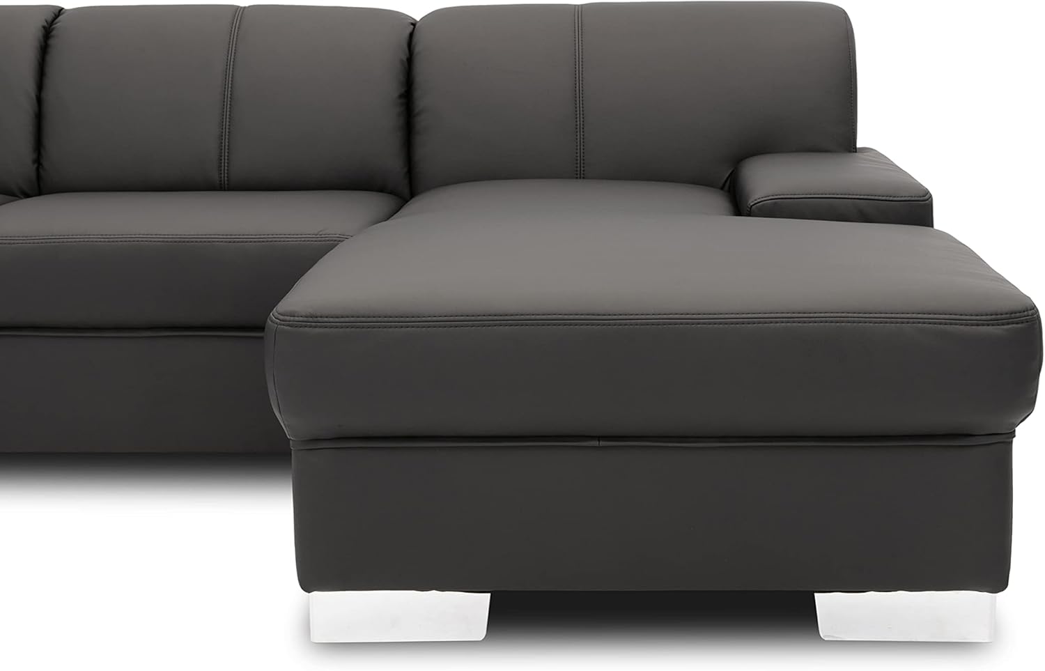 DOMO. collection Wohnlandschaft Star, Sofa in U-Form, Longchair rechts, Couch in Kunstleder, 304 x 150 x 150 cm (BxTxH), schwarz
