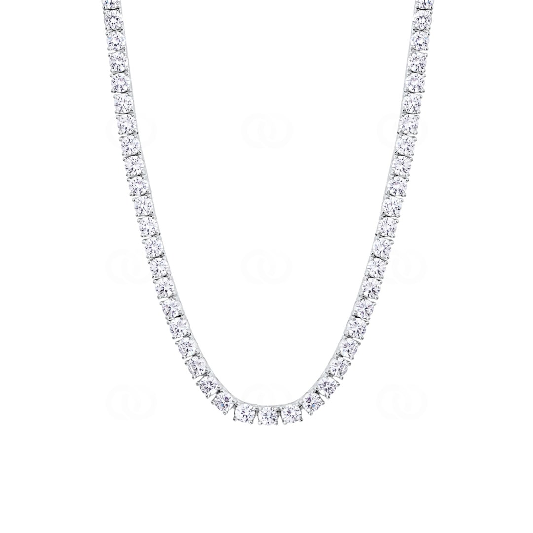 3mm Tenniscollier Weiss vergoldet mit Zirkonia