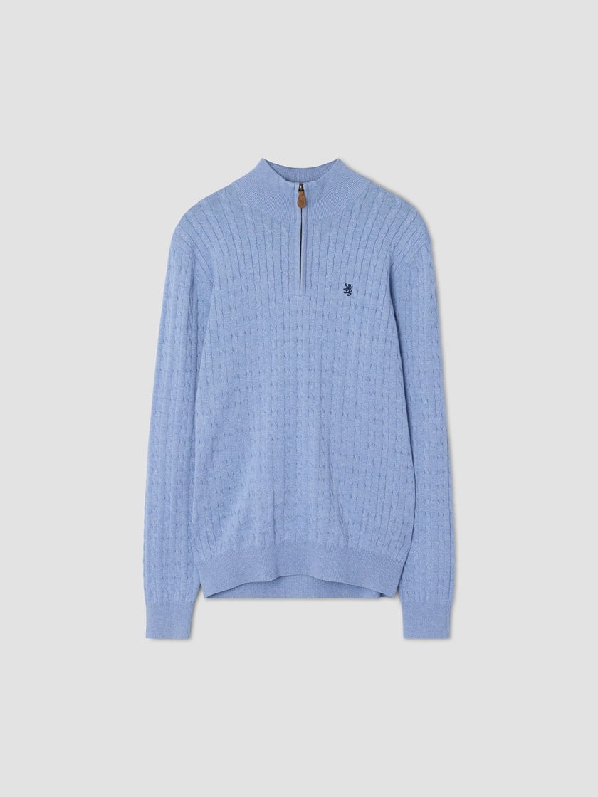 Coast zip genser Chambray Blue
