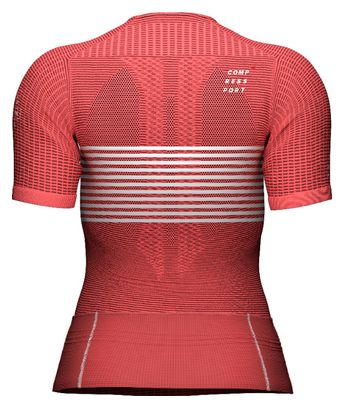 Maillot Manches Courtes Femme Compressport Tri Postural Corail