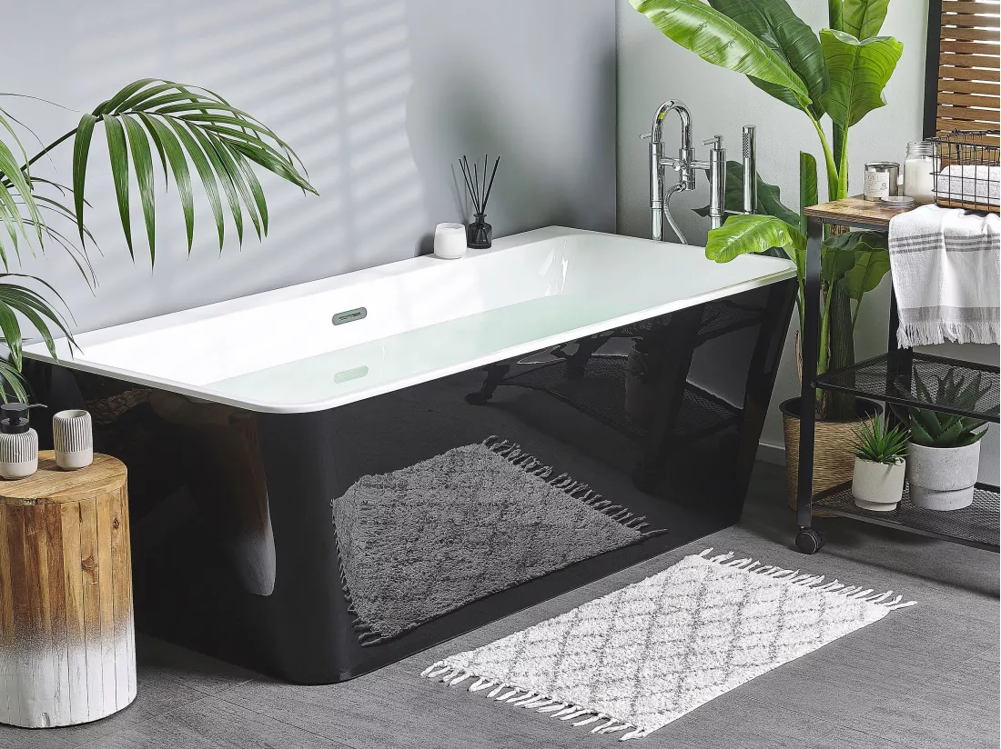 Baignoire semi-îlot noire 170 x 80 cm HASSEL