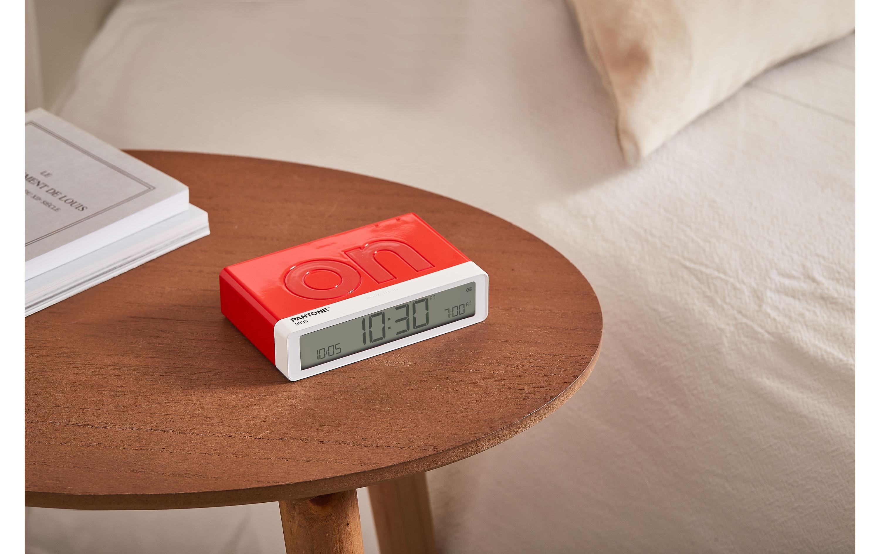 Digitalwecker Flip Classic Pantone Red 2035LCD-Wecker mit Umkehrfunktion (On/Off)