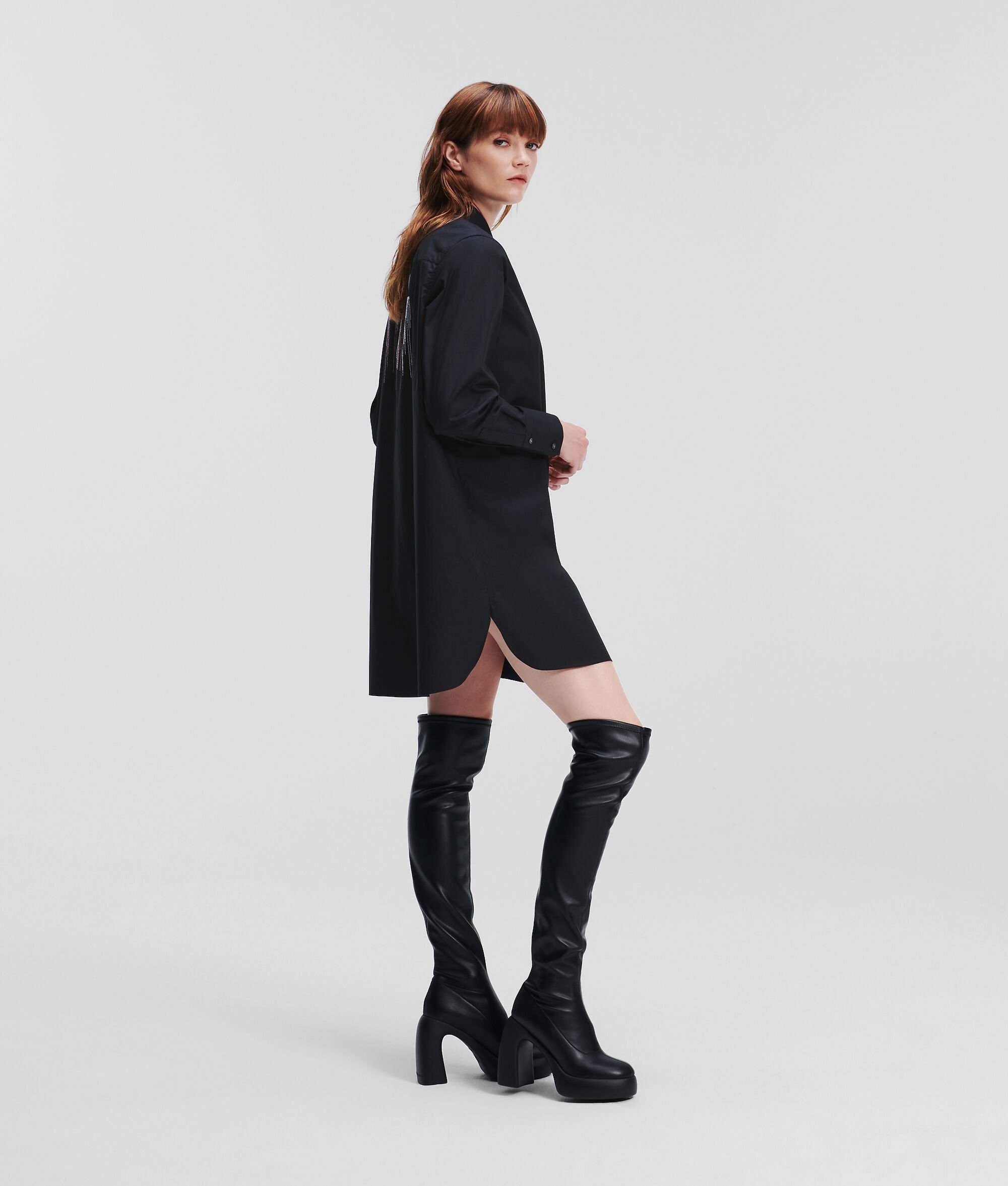 CHEMISE TUNIQUE AVEC LOGO KARL EN STRASS