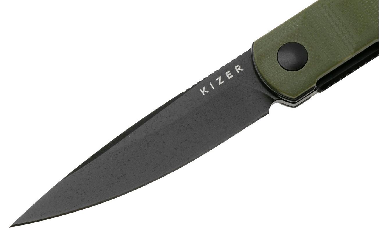 Kizer Bamboo V3722A2, Black Nitro-V, Olive Green G10 zakmes, Maksim Epifantsev design