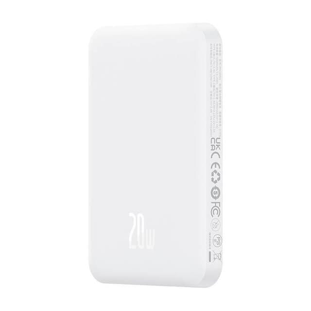 Magnetisk Mini Powerbank Baseus 5000mAh, USB-C 20W (hvid)