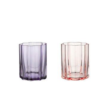 glas bloemvorm paars/roze