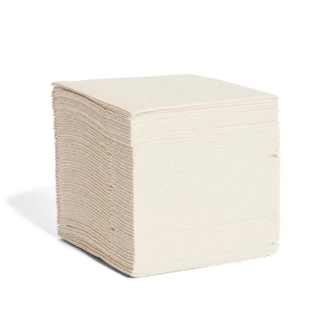 Lot de 50 serviettes cocktails beiges 20x20cm