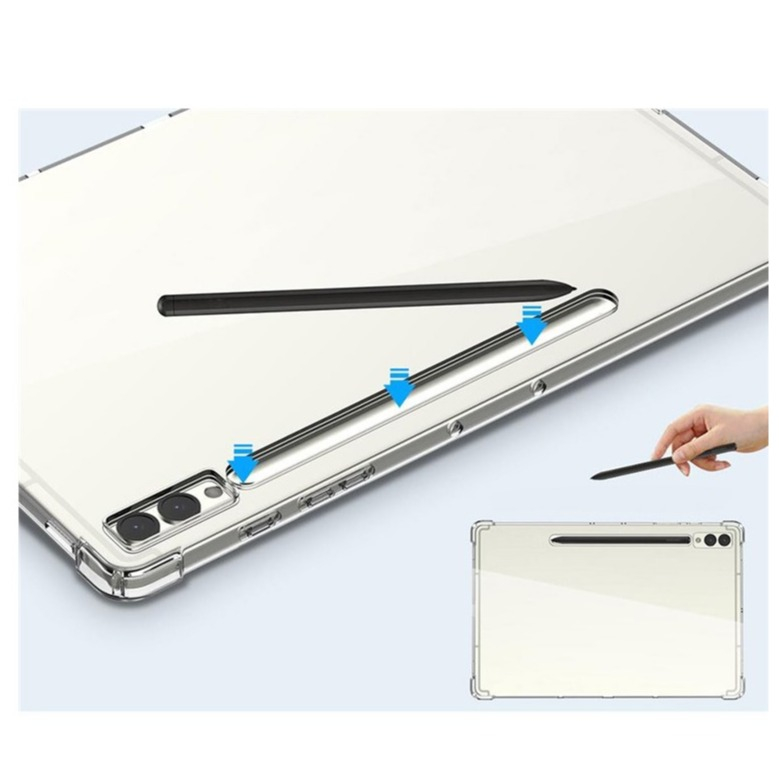 Samsung Galaxy Tab S9 FE  Plus Gummi Case Hülle Air Cushion Fallschutz   S-Pen Aussparung - Transparent