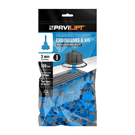 Sachet 100 croisillons pour système autonivelants 3 mm droits Pavilift