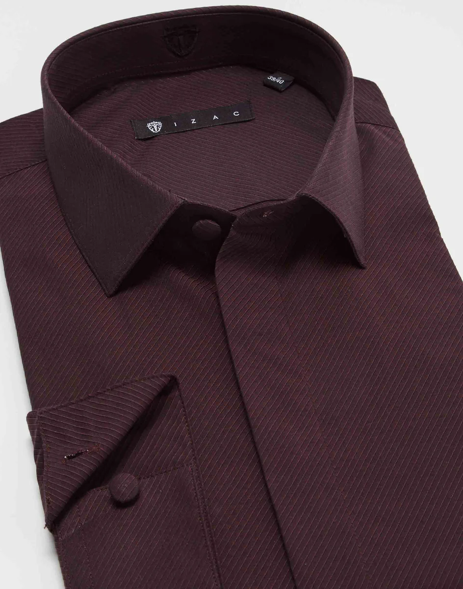 Chemise unie coton bordeaux