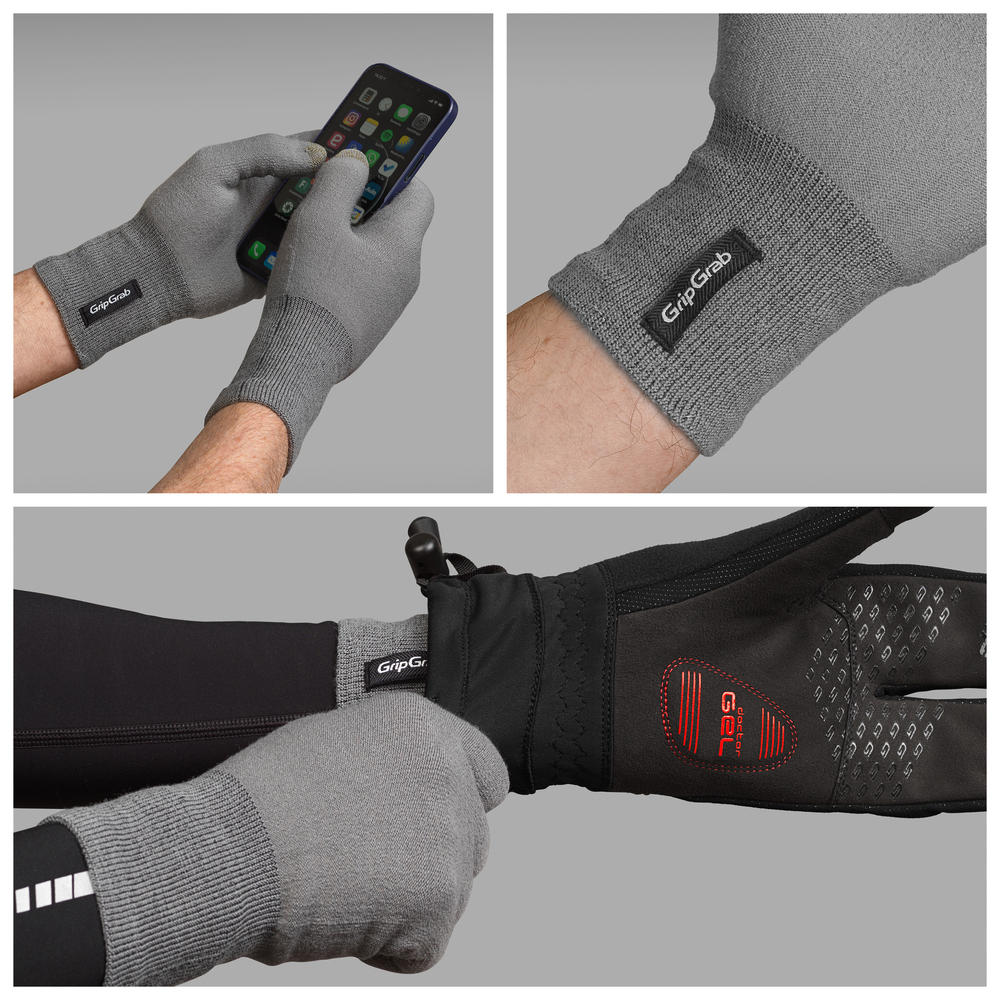 GripGrab Merino Liner handske grå