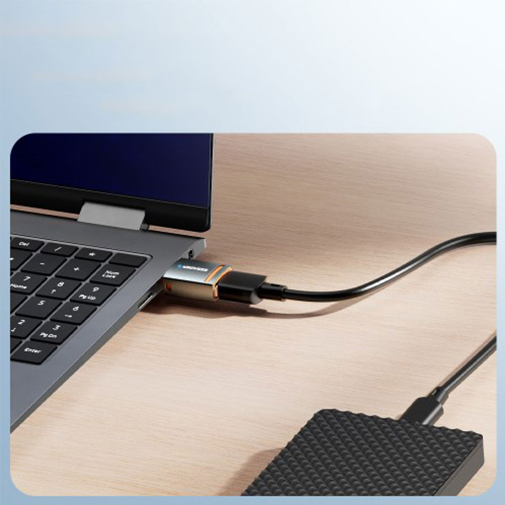 USB (m) auf USB-C (w) Adapter Konverter mit OTG Funktion (5Gbit/s) - Grau