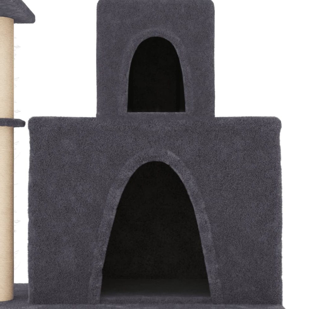 Arbre à chat avec griffoirs en sisal gris foncé 83 cm