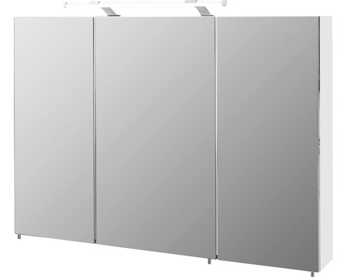 Spiegelkast van Möbelpartner Dorina, 100 x 16 x 75 cm, wit, 3-deurs