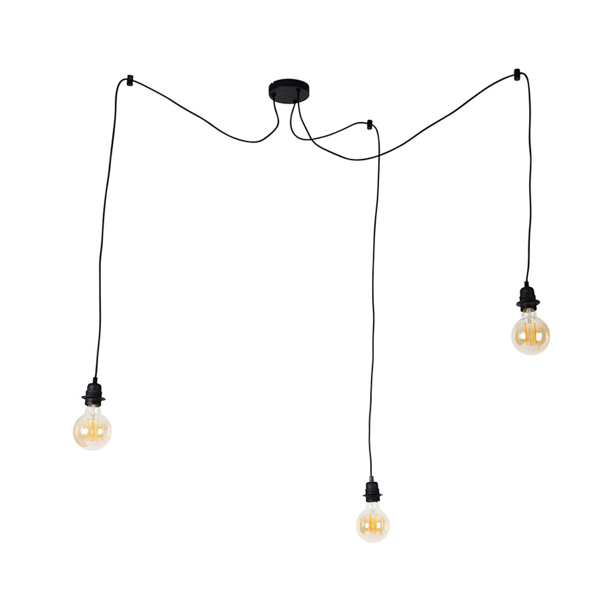 Industriële hanglamp zwart 3-lichts - Cava