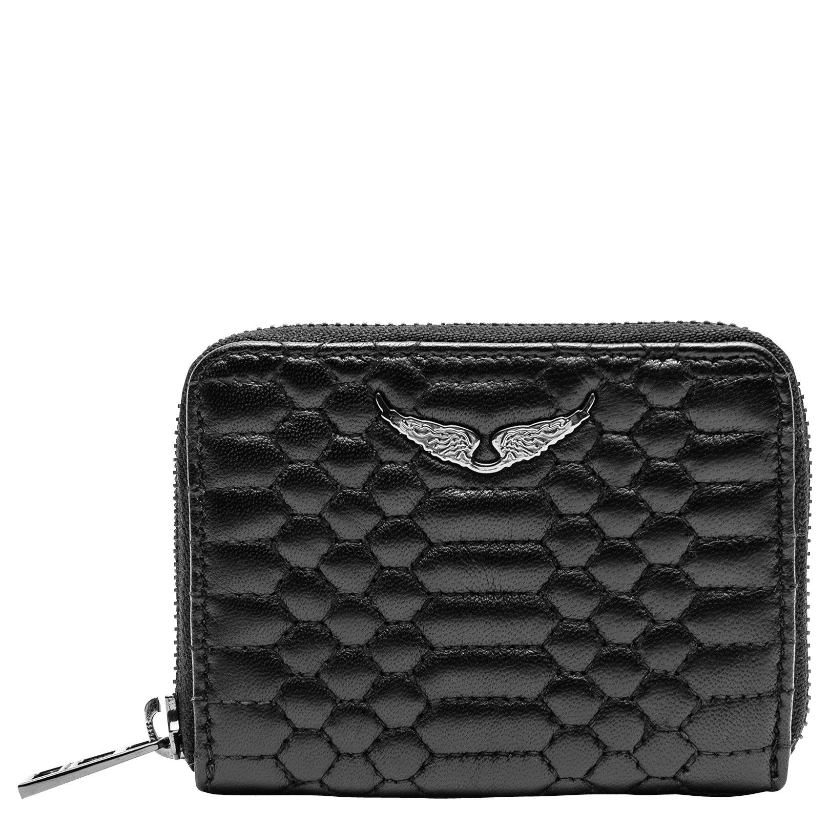 MINI ZV - Porte-monnaie en cuir matelassé | Noir