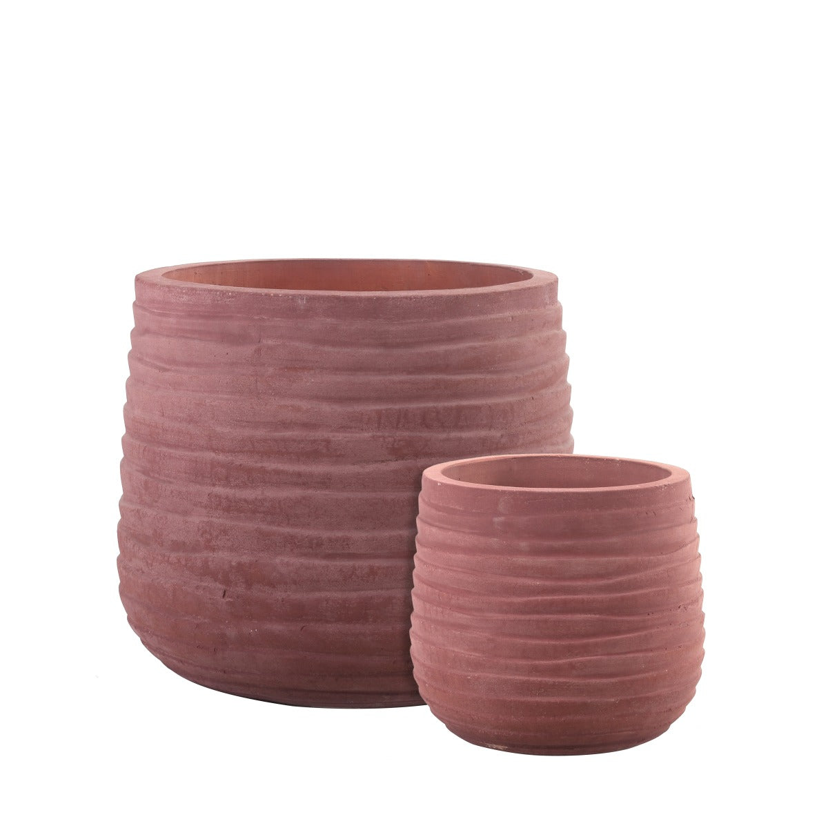 Mica decorations jardinière mount - 50x50x45 cm - terre cuite - rouge - set de 2