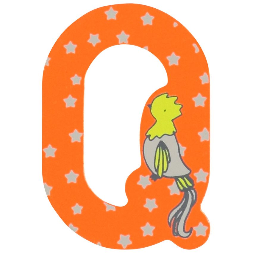 Lettre en bois Q - Orange