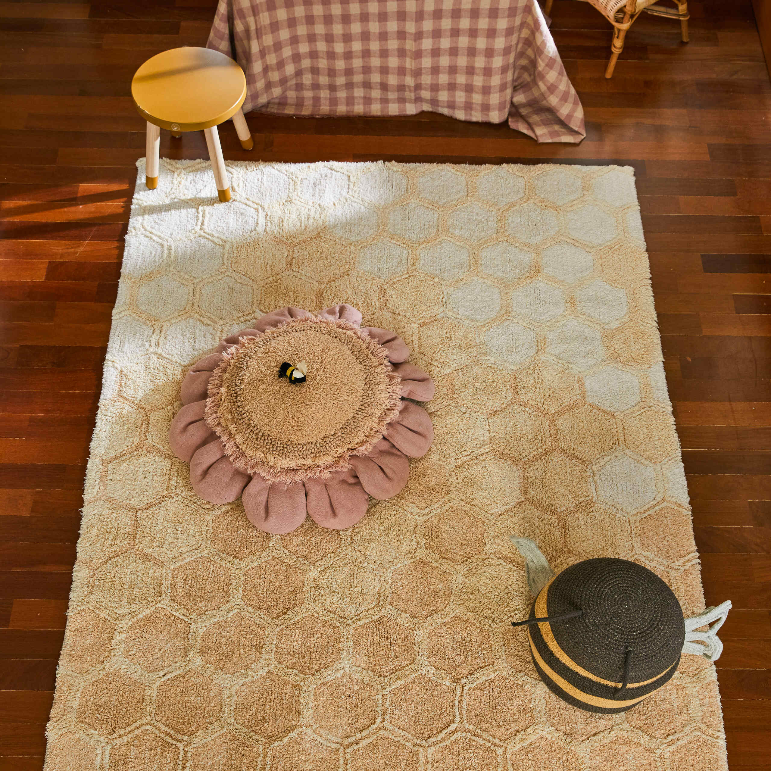 MIEL DOUX - Tapis en coton lavable | Doré