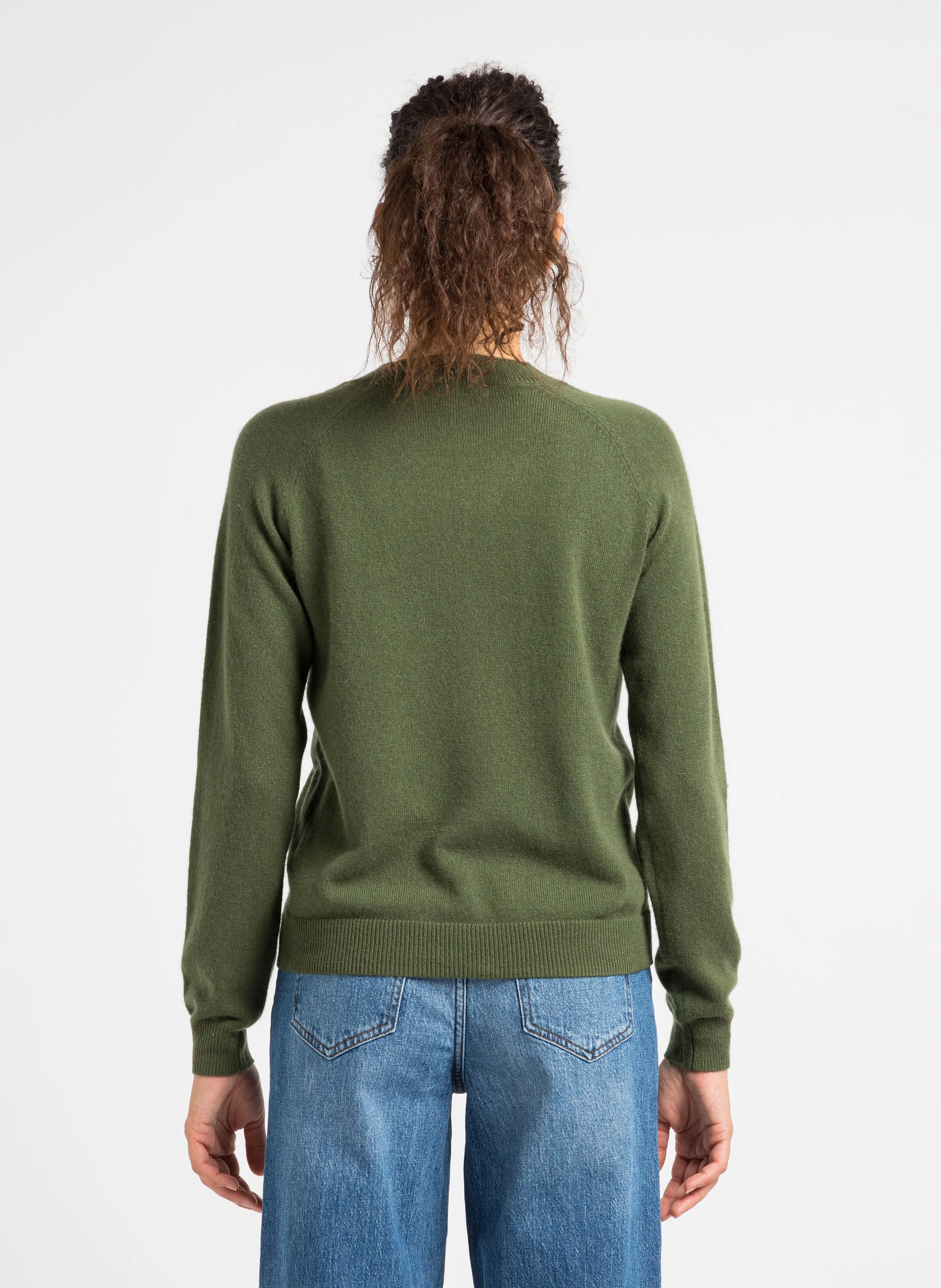 Pull col rond en cachemire | Vert