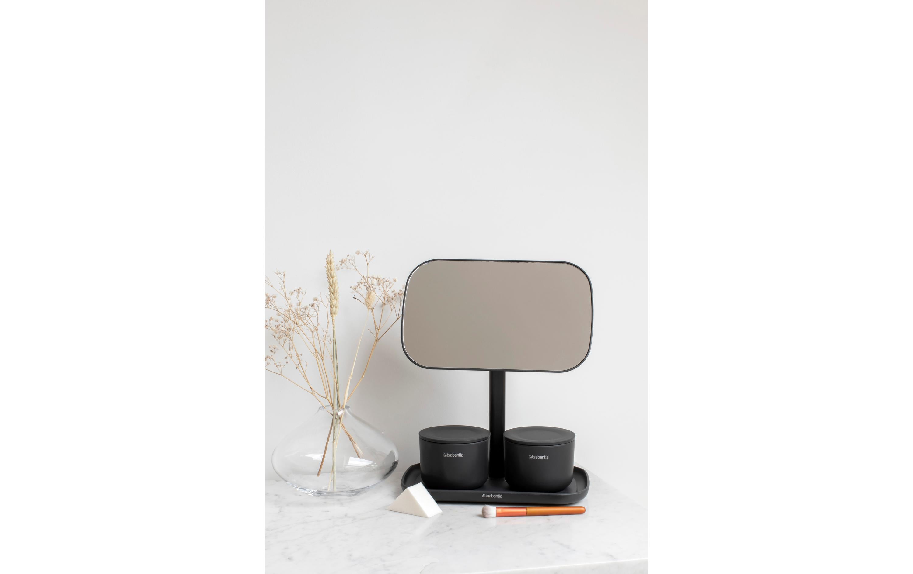 Kosmetikspiegel ReNew mit Ablageschale, SchwarzFlexibel verstellbarer Make-Up Spiegel