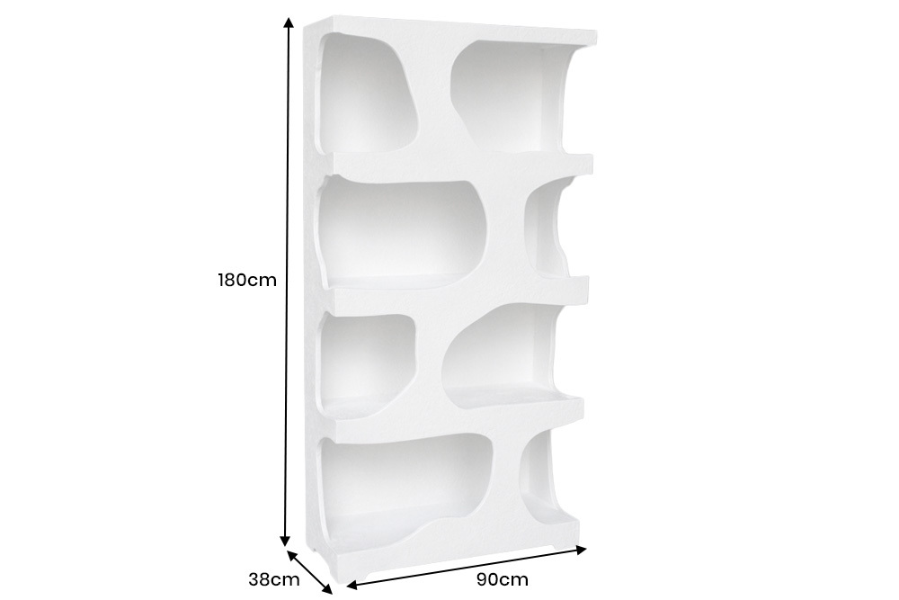 Abstraktes Regal ART AMBIENTE 180cm weiß Beton strukturiert Standregal