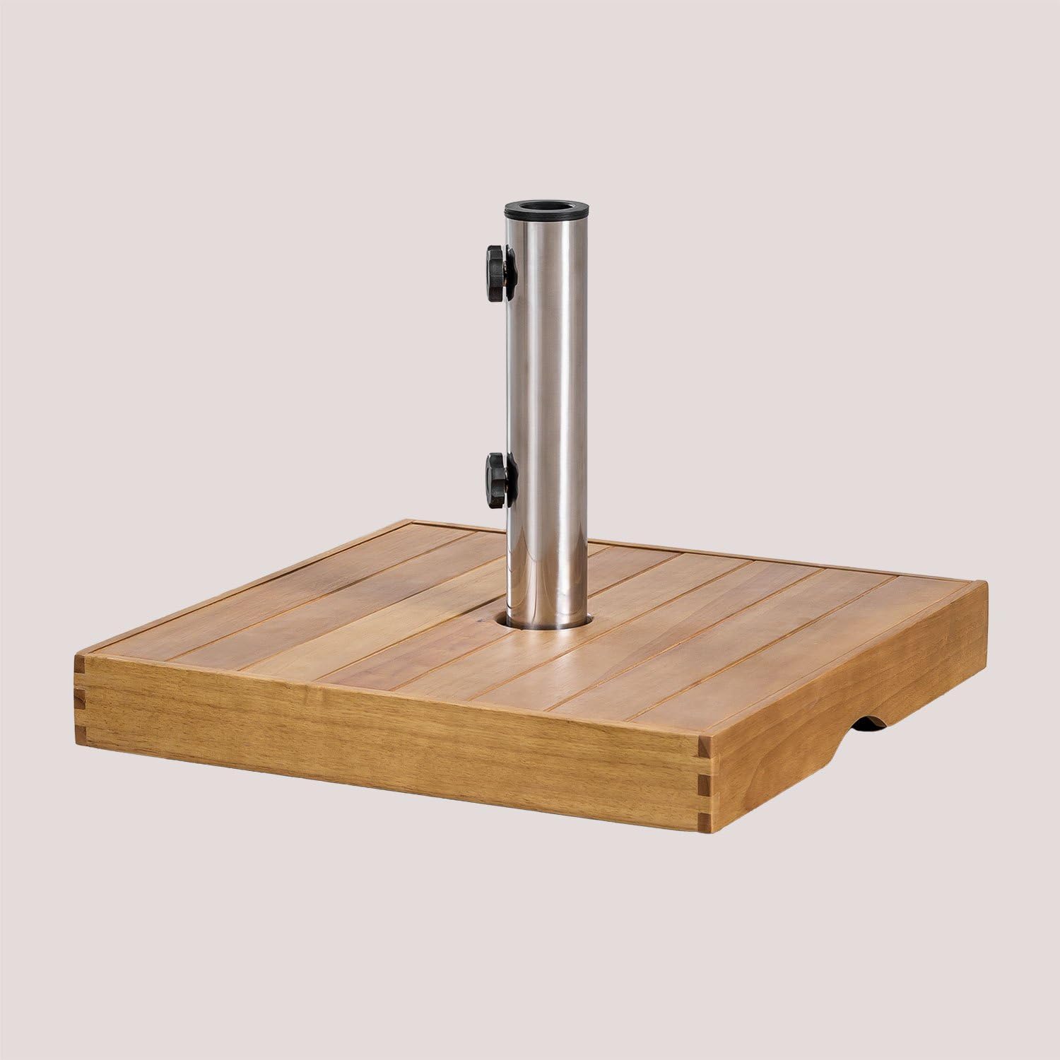 SKLUM Quadratischer Sonnenschirmständer (48x48 cm) aus Holz Canco - 48 x 48 cm