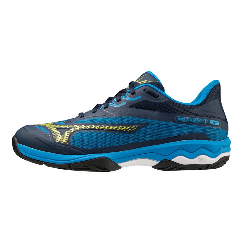 Mizuno WAVE EXCEED LIGHT AC - Chaussures tennis Homme dress blues/bolt(neon)/cloisonné