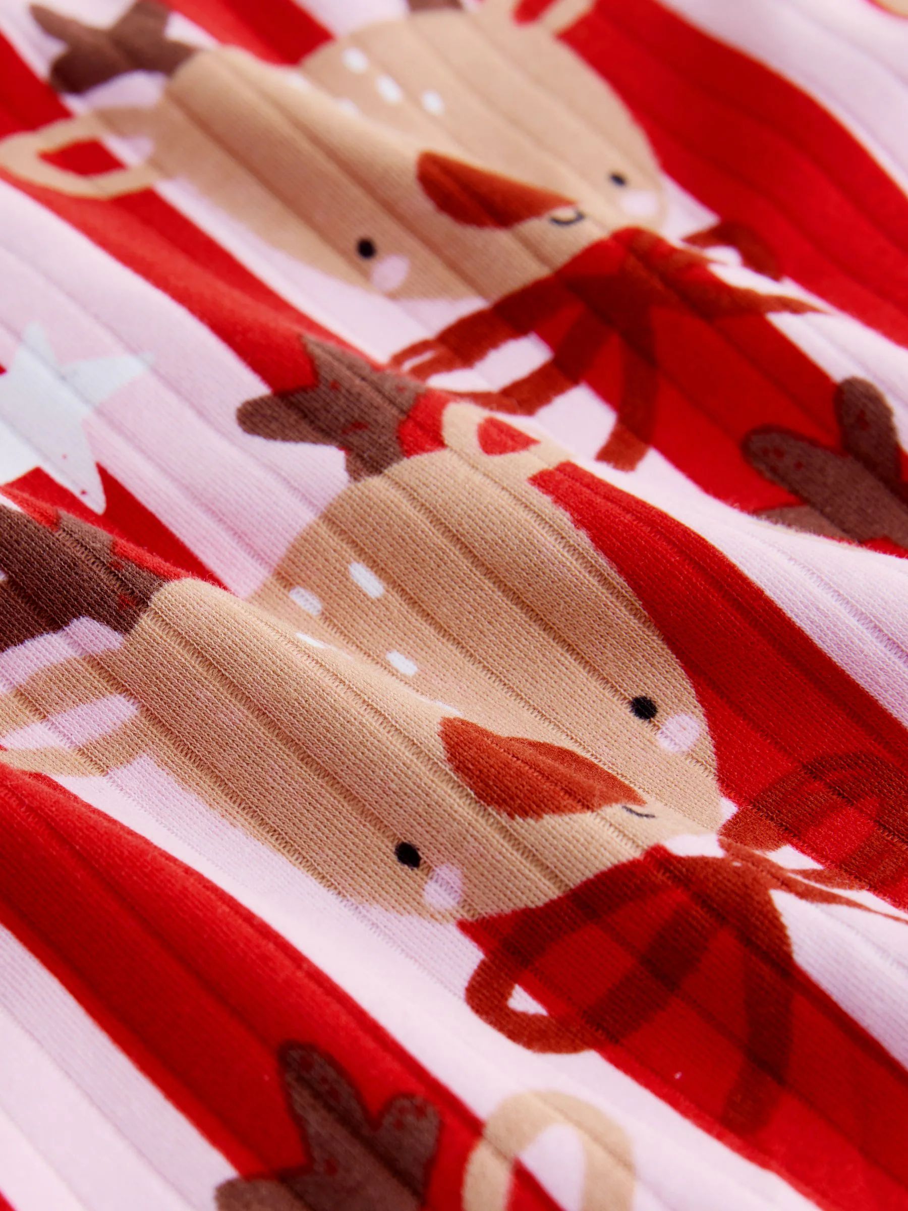 Rood/roze gestreept rendier - Kerstpyjama (9 mnd-16 jr)