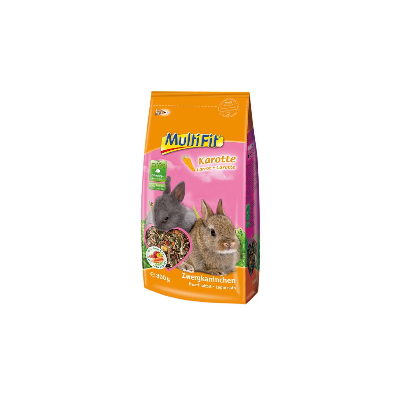 MultiFit für Zwergkaninchen mit Karotte 800 g