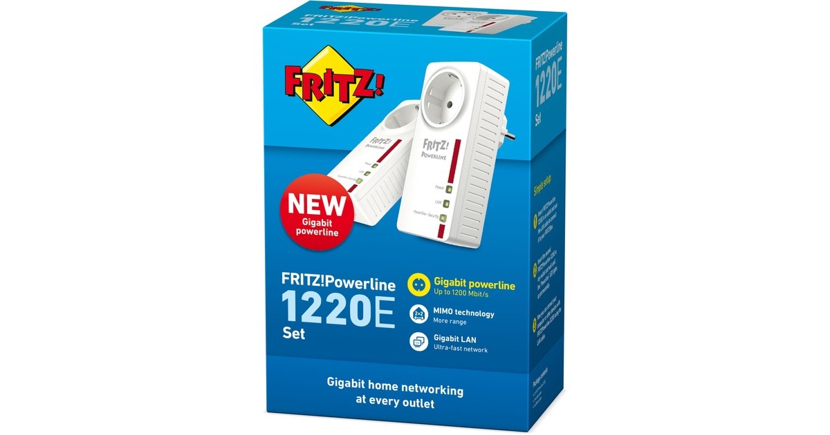 FRITZ!Powerline 1220E Set Internationaal  (Wit, 2 stuks)