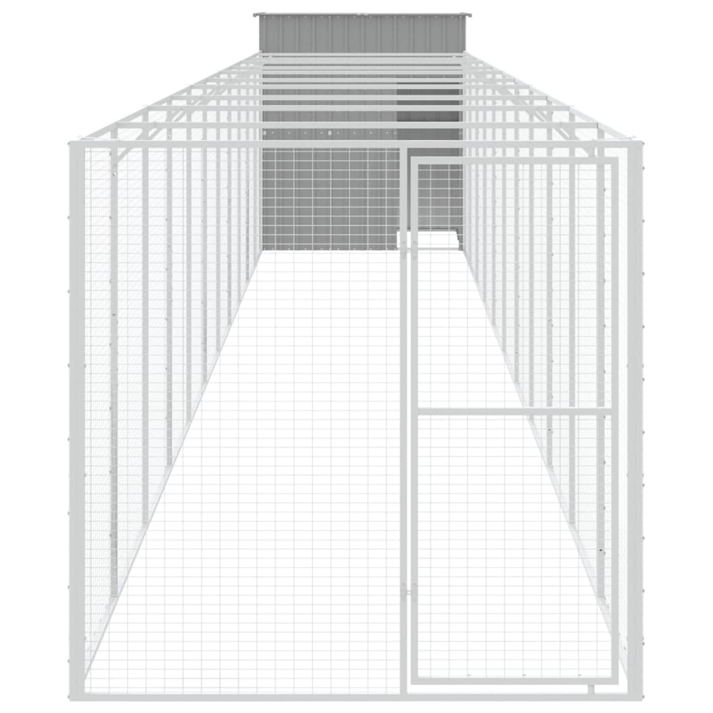 Canil vidaXL, aço galvanizado, cinza claro, 165x1067x181cm