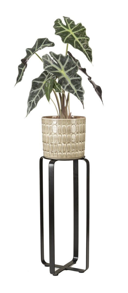 Scheurich Avignon 51, plantenstandaard/bloemenstandaard/bloempotstandaard/voetstuk van metaal, kleur: Satin Black, 23,3 cm diameter, 51,4 cm hoog, 14,9 l inhoud.