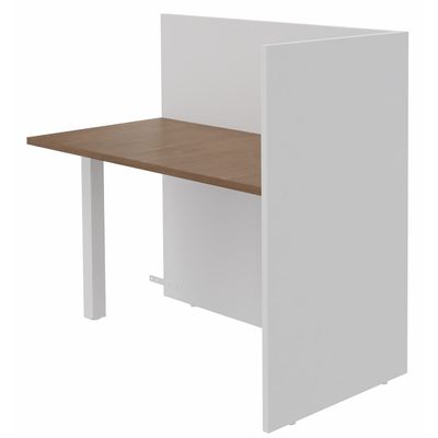 Banque d'accueil Retour direct haut OLA - L122,5 x H112 x P62,5 cm - structure blanc perle, plateau noyer