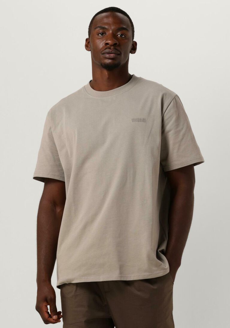 WOODBIRD taupe woodbird t-shirt wbbaine base tee