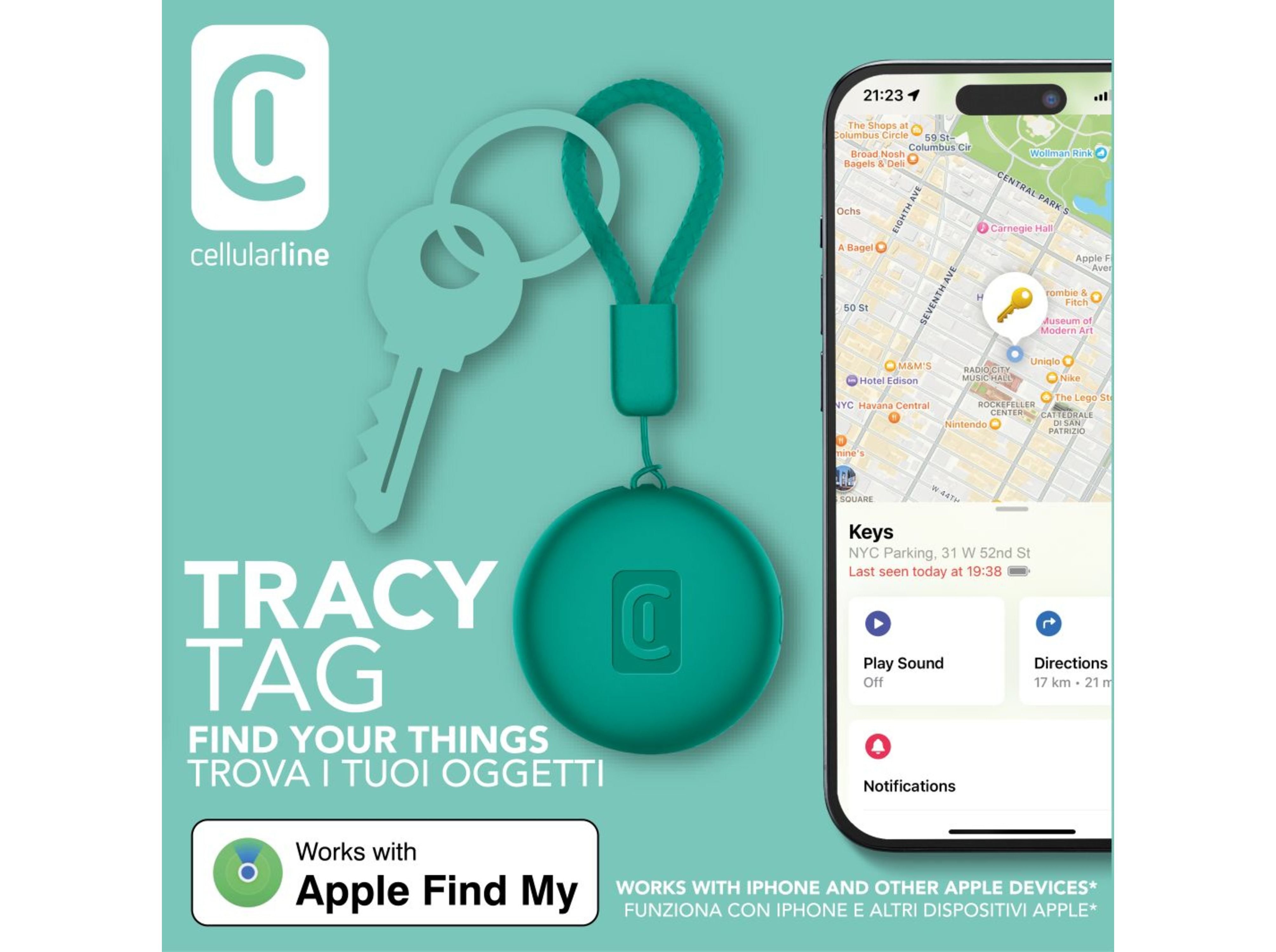 LOCALIZADOR CELLULARLINE TRACY TAG VERDE