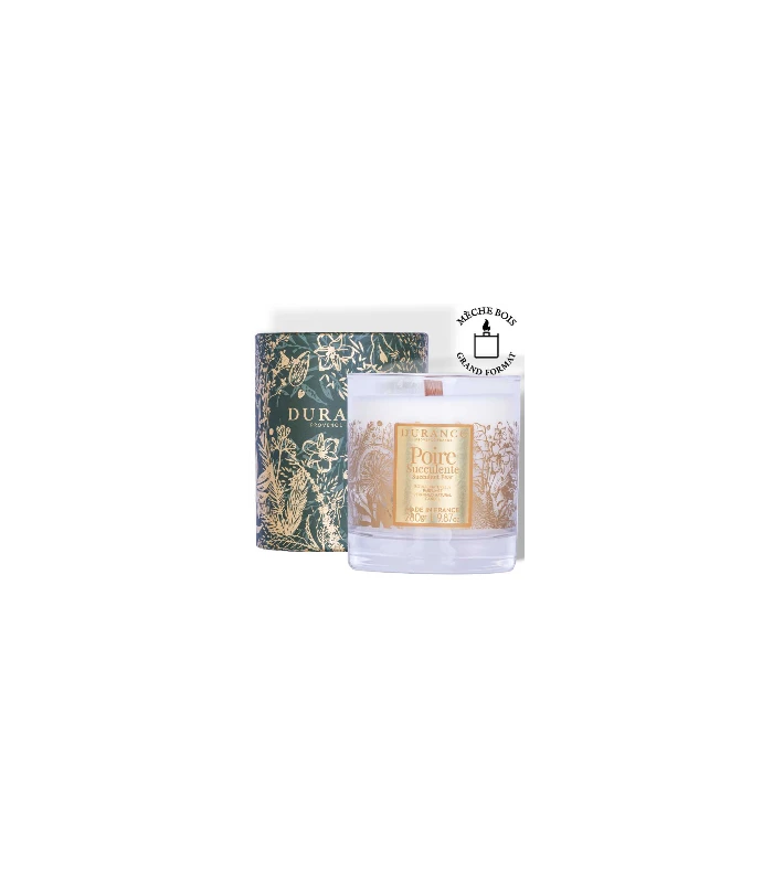 Bougie Mèche en Bois Poire Succulente 280 gr