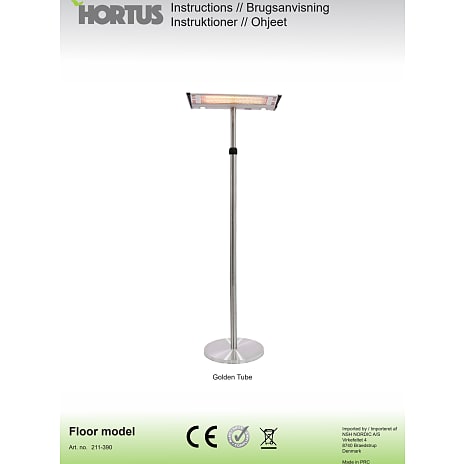 HORTUS terrassevarmer - gulvmodel golden tube
