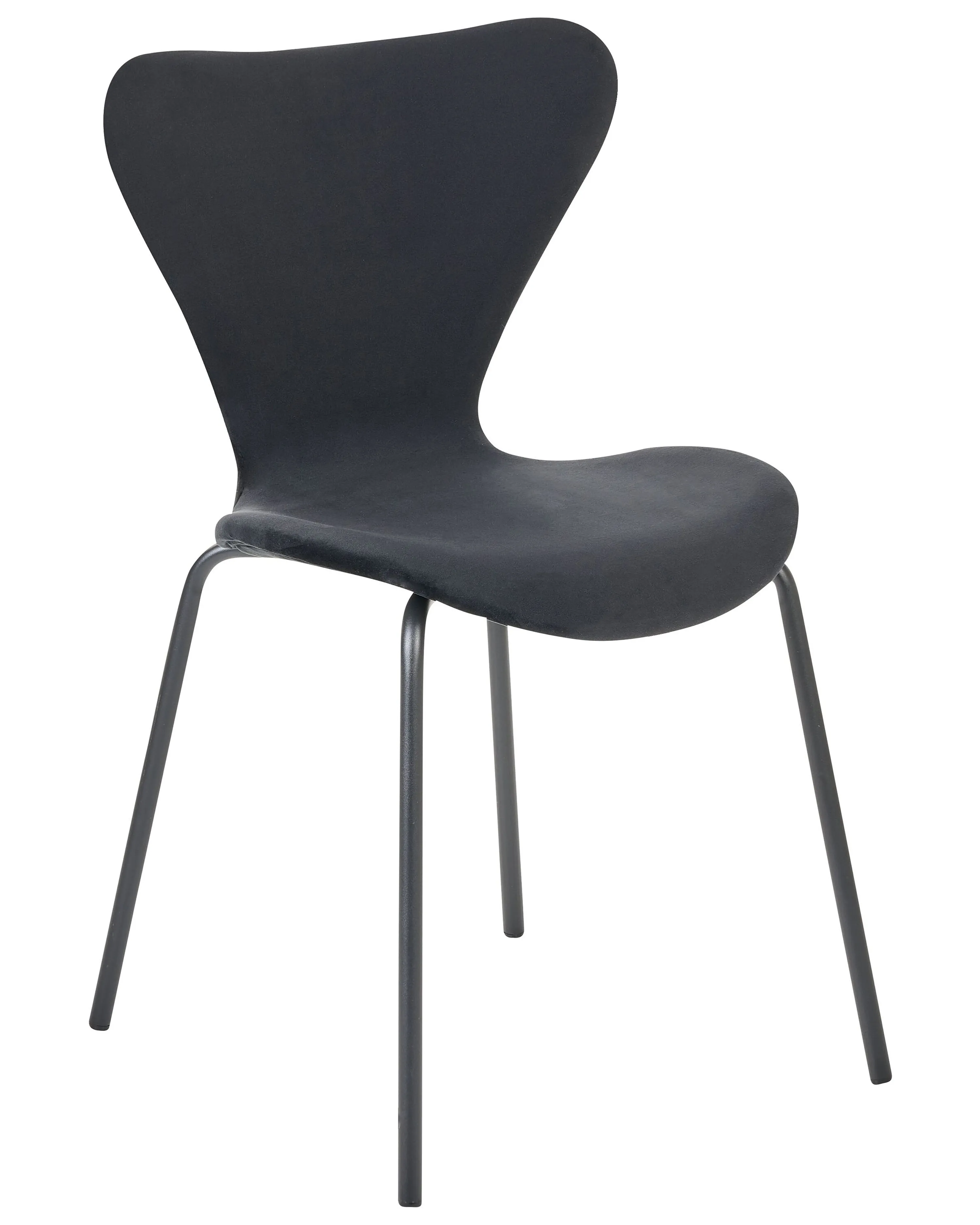 Set van 2 eetkamerstoelen BOONVILLE Fluweel Zwart