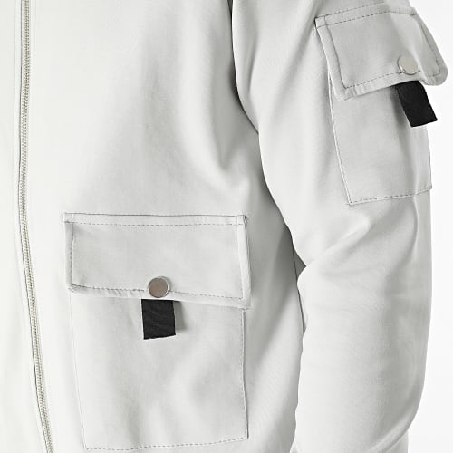 Ensemble Veste Zippée Et Pantalon Jogging LL717 Gris Clair