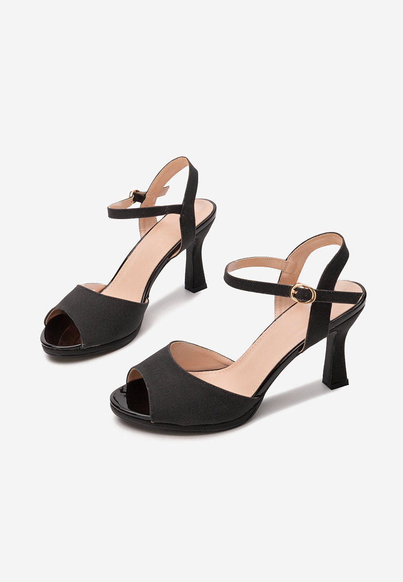 Sandales à talon noires Donella