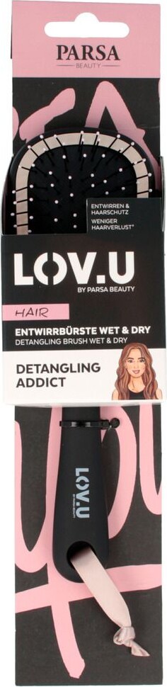 Parsa - Detangler Børste - Lov.U W&D - Mini Sort